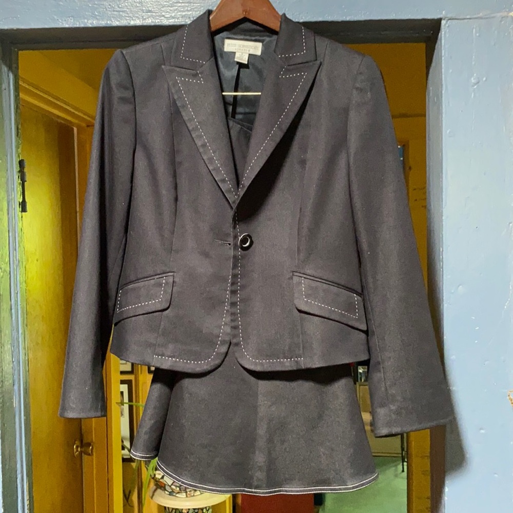 Navy Blue Skirt Suit